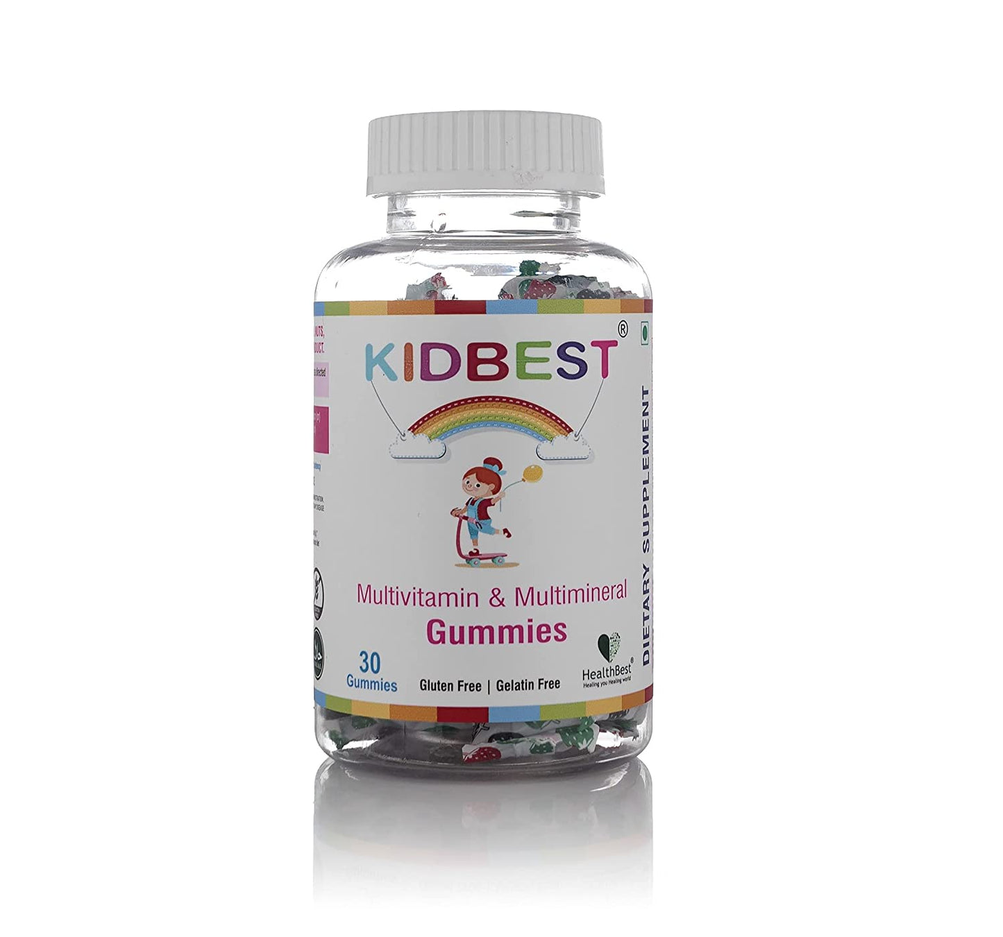 HealthBest Kidbest Multivitamin & Multimineral Gummies for 3-13 Years Kids | 30 Gummies