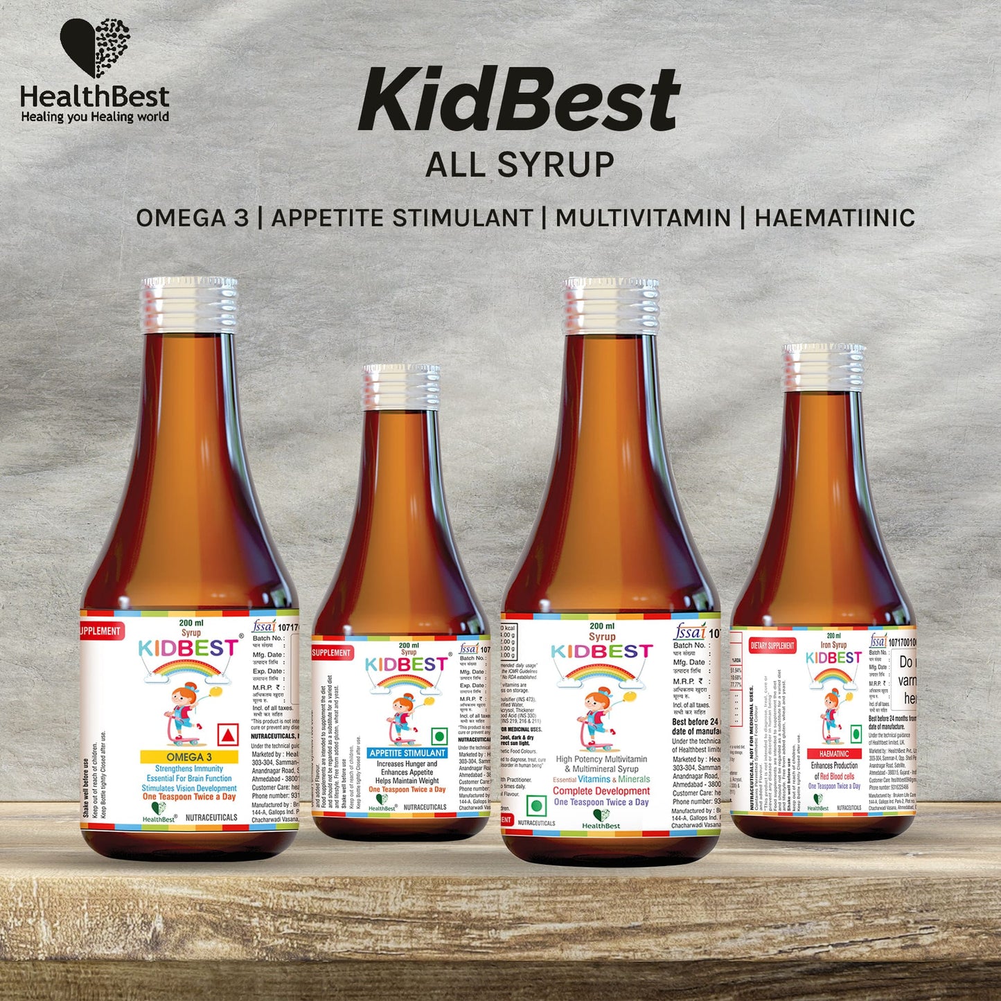 HealthBest Kidbest Appetite Stimulant Syrup Combo