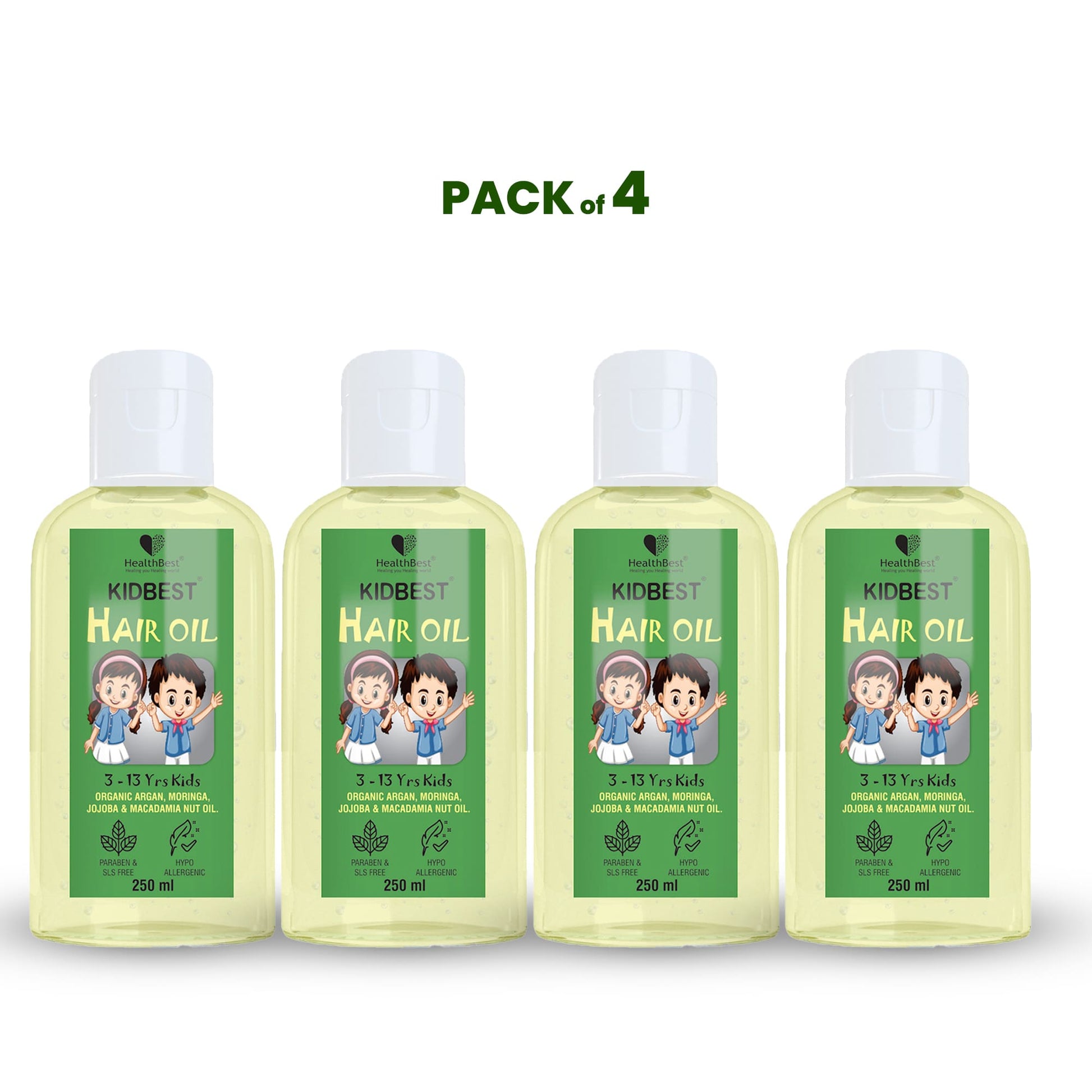 HealthBest Kidbest Hair Oil for Kids Pack of 4