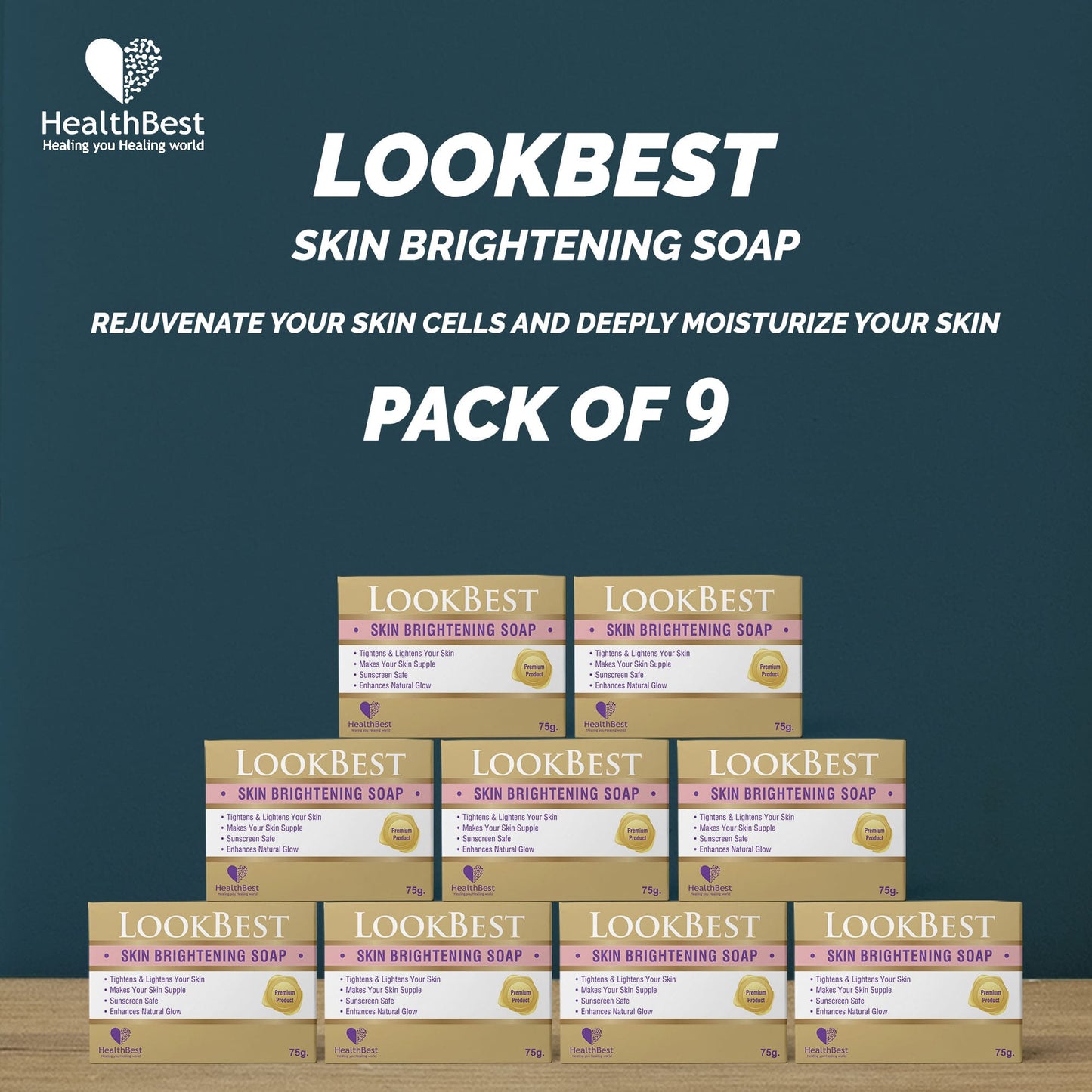 HealthBest LookBest Skin Brightening Soap Pack of 9