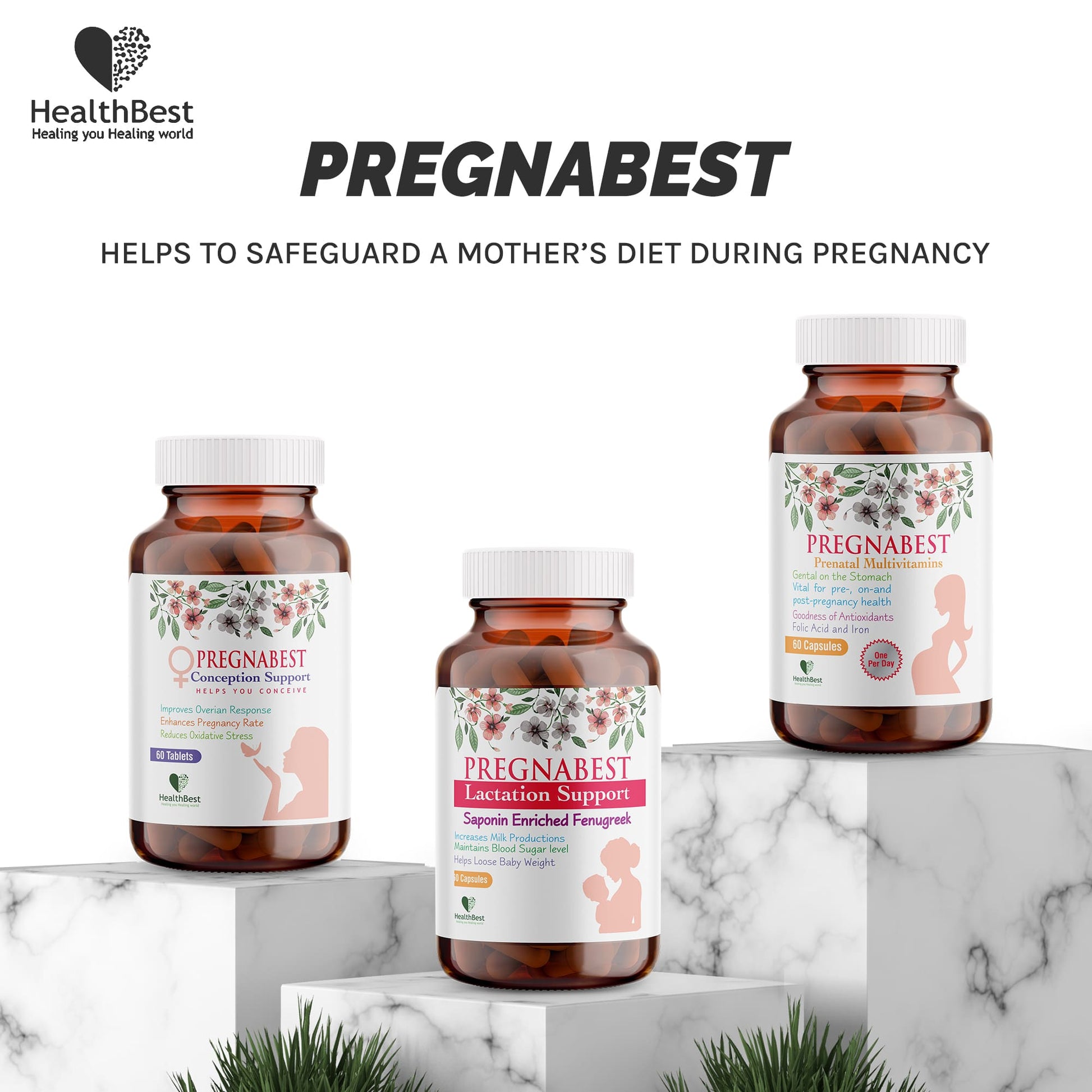 HealthBest Pregnabest Prenatal Multivitamin 60 Capsules