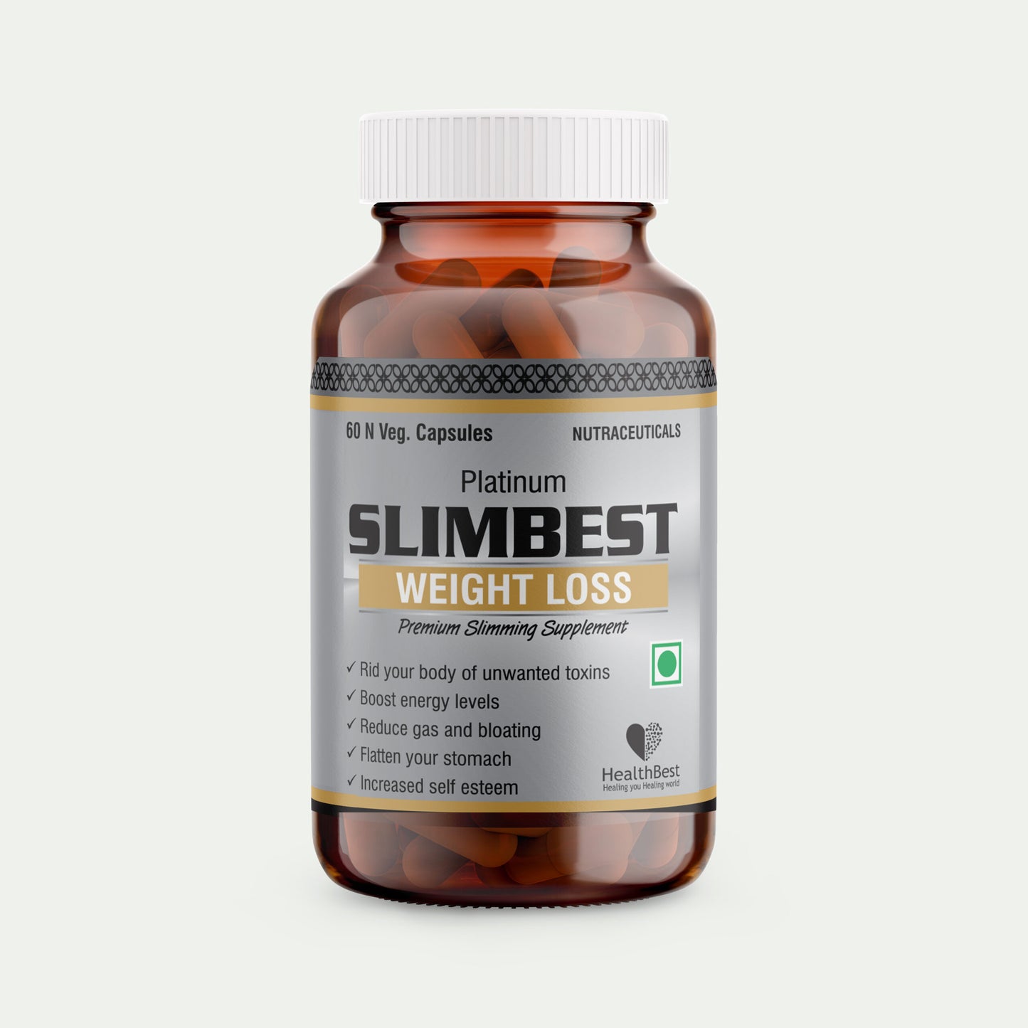 HealthBest Slimbest Veg Capsules Herbal Slimming Supplement