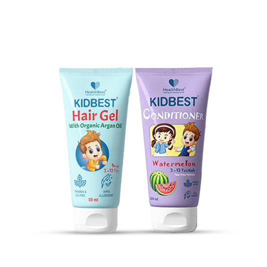HealthBest Kidbest Hair Gel and Kidbest Conditioner for 3-13 Years Kids