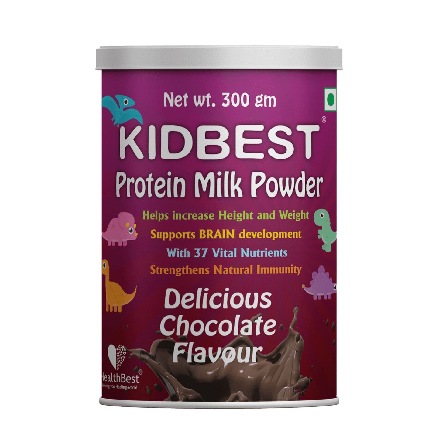 HealthBest Kidbest Chocolate Protein Milk Drink 300g Powder For Kids