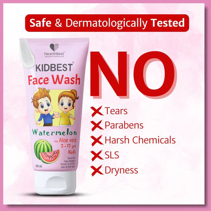 Kids Face Wash - 100 ml - Watermelon & Aloe Vera - HealthbestKid's Cosmetic