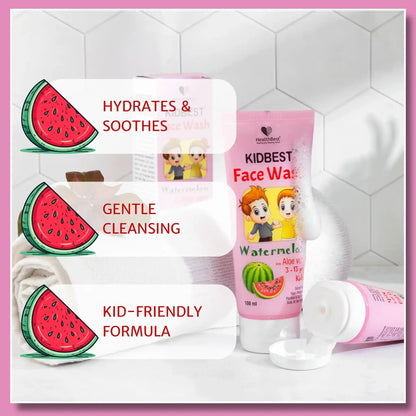 Kids Face Wash - 100 ml - Watermelon & Aloe Vera - HealthbestKid's Cosmetic