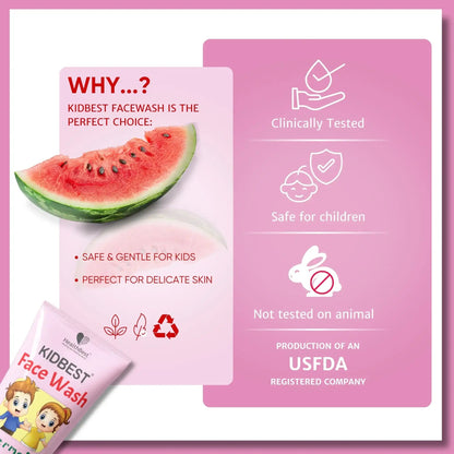 Kids Face Wash - 100 ml - Watermelon & Aloe Vera - HealthbestKid's Cosmetic