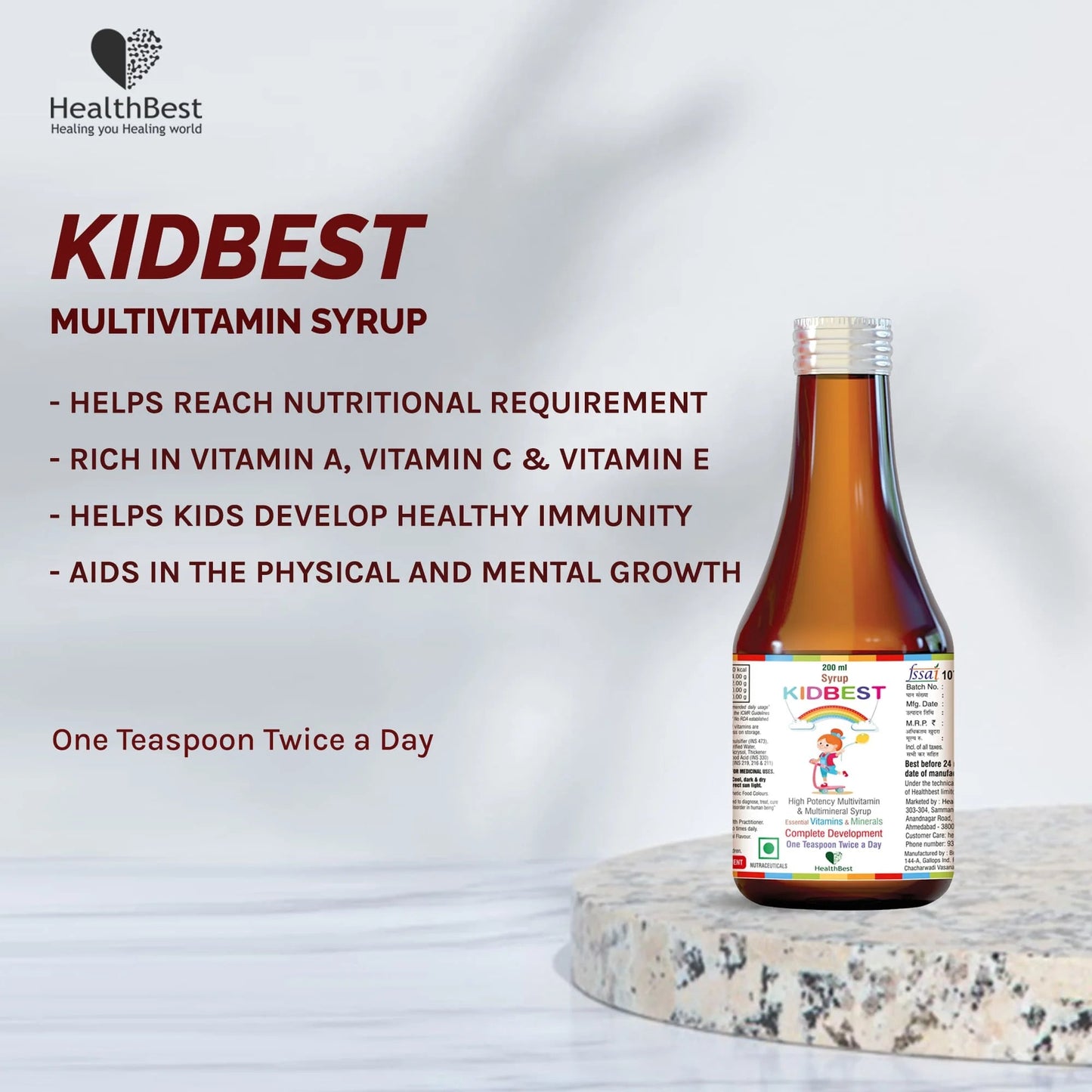 Kids Multivitamin Syrup - HealthbestVitamin Supplement