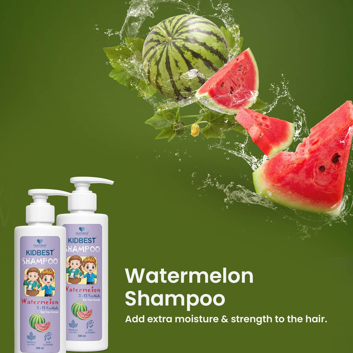 Hair Shampoo with Watermelon Flavor for Kids