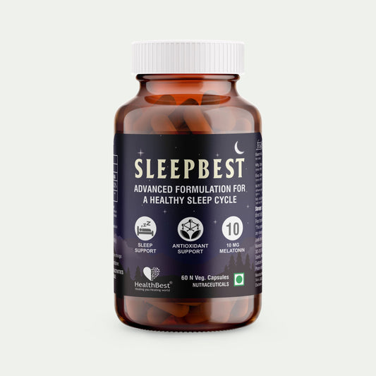 HealthBest Sleepbest Tablets for Healthy Sleep | Melatonin| Antioxidant | 60 Tablets