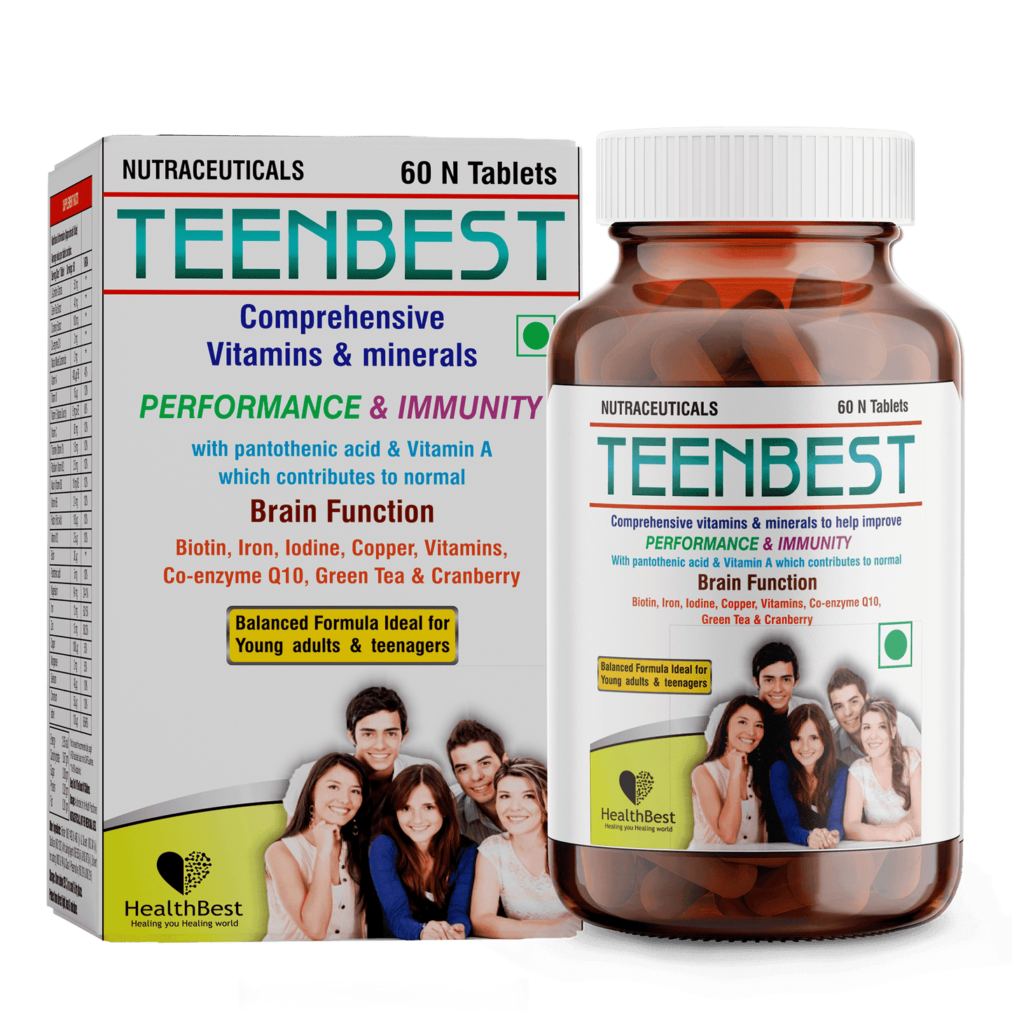 HealthBest Teenbest Multivitamin & Minerals Supplement for Teenagers